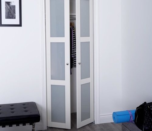 Prefinished Engineered Wood Pivot Door With 3 Lite Frosted Insert