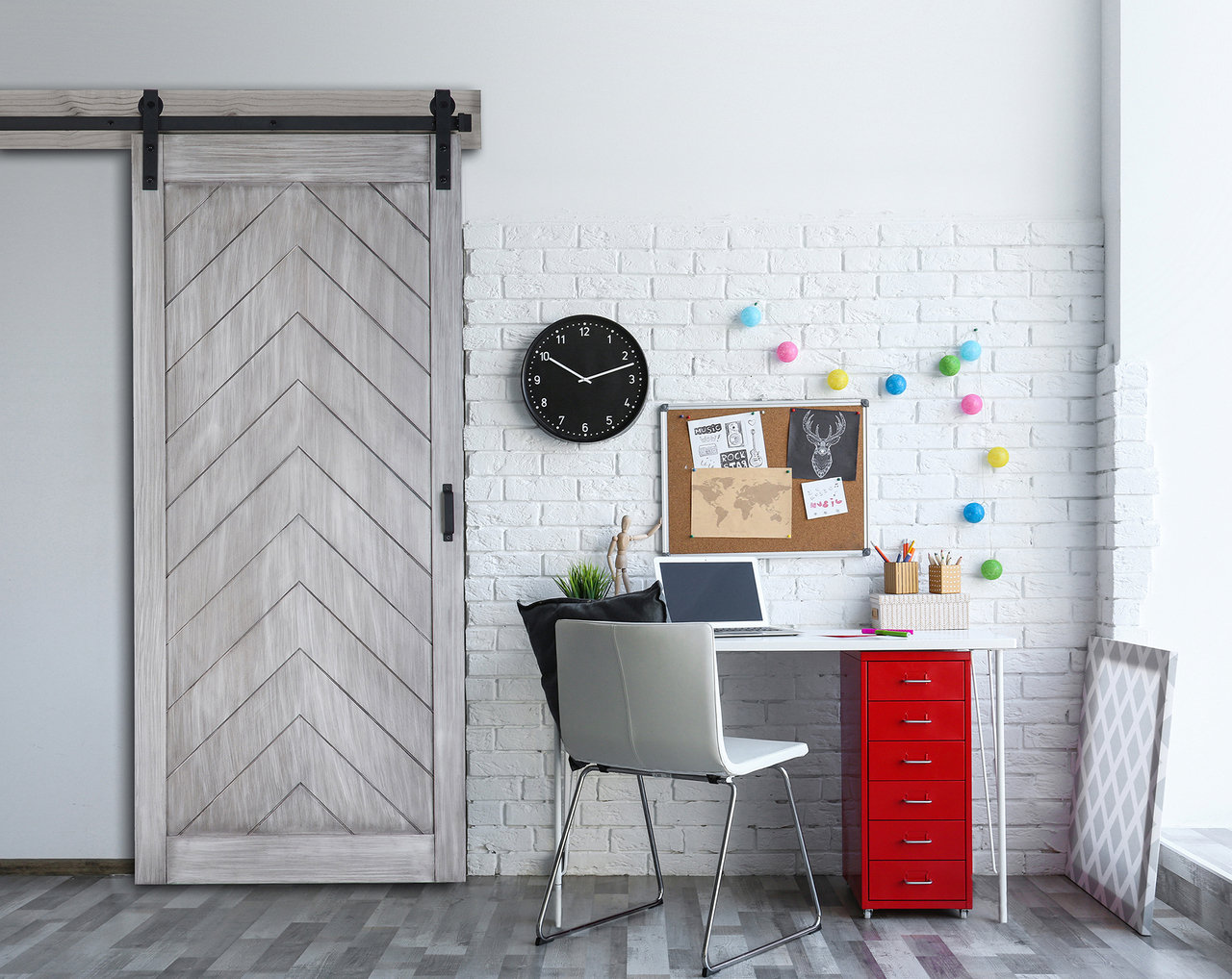 Herringbone Barn Door With Easy Glide Soft Close Renin 