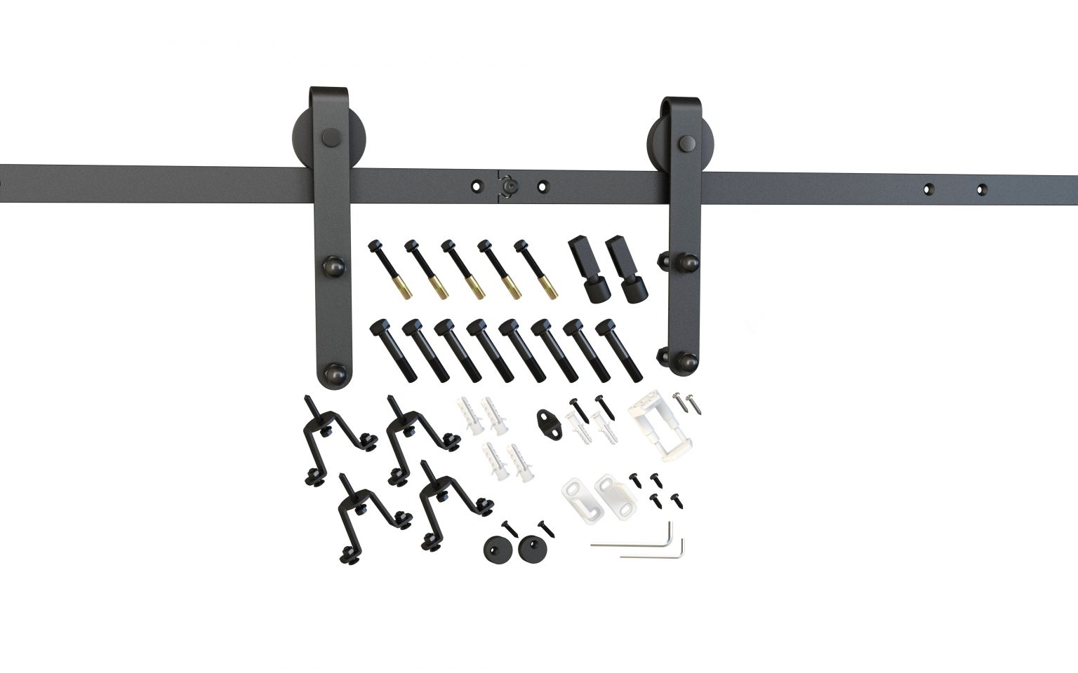 renin 48-in matte black interior j-strap barn doors hanger