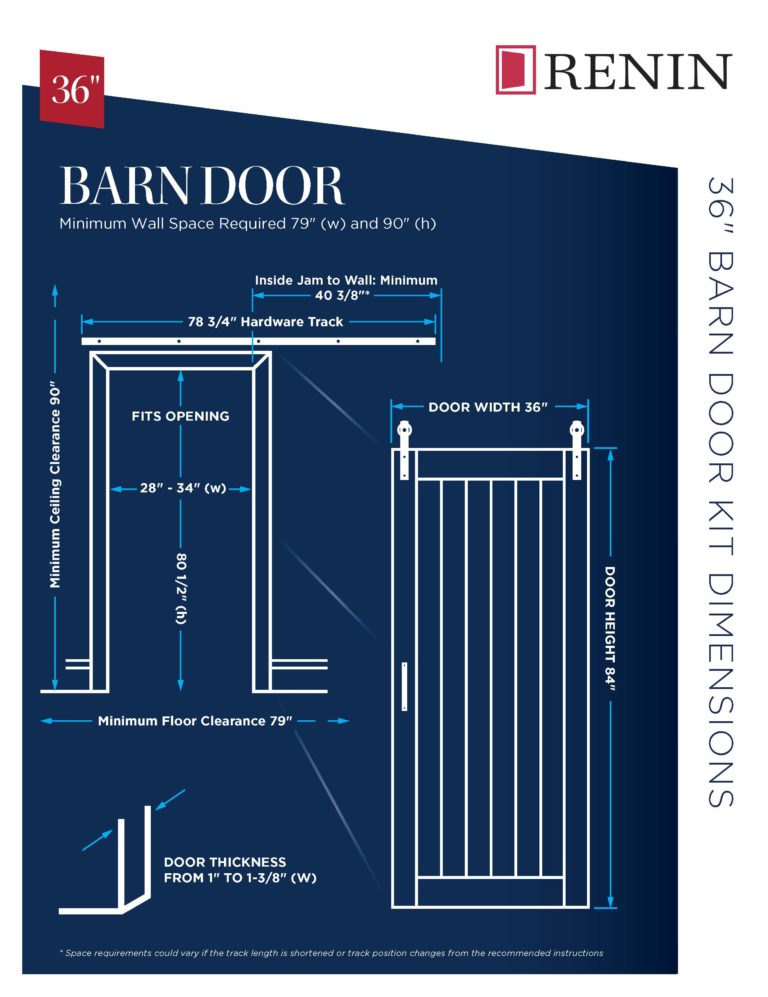 Herringbone Chevron Design Complete Barn Door Kit Renin Heritage