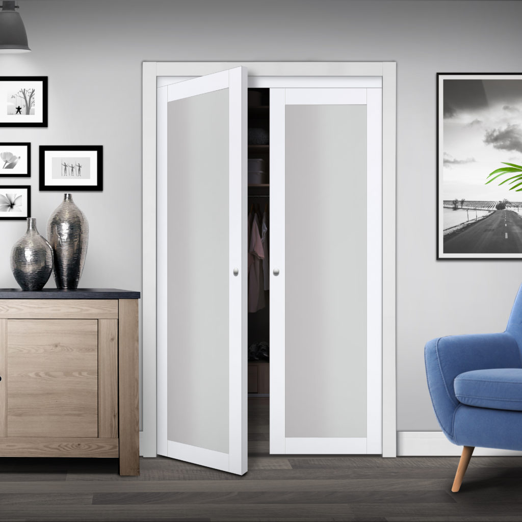 Euro 1-Lite Design Pivot Door - Renin Pivot Closet Doors